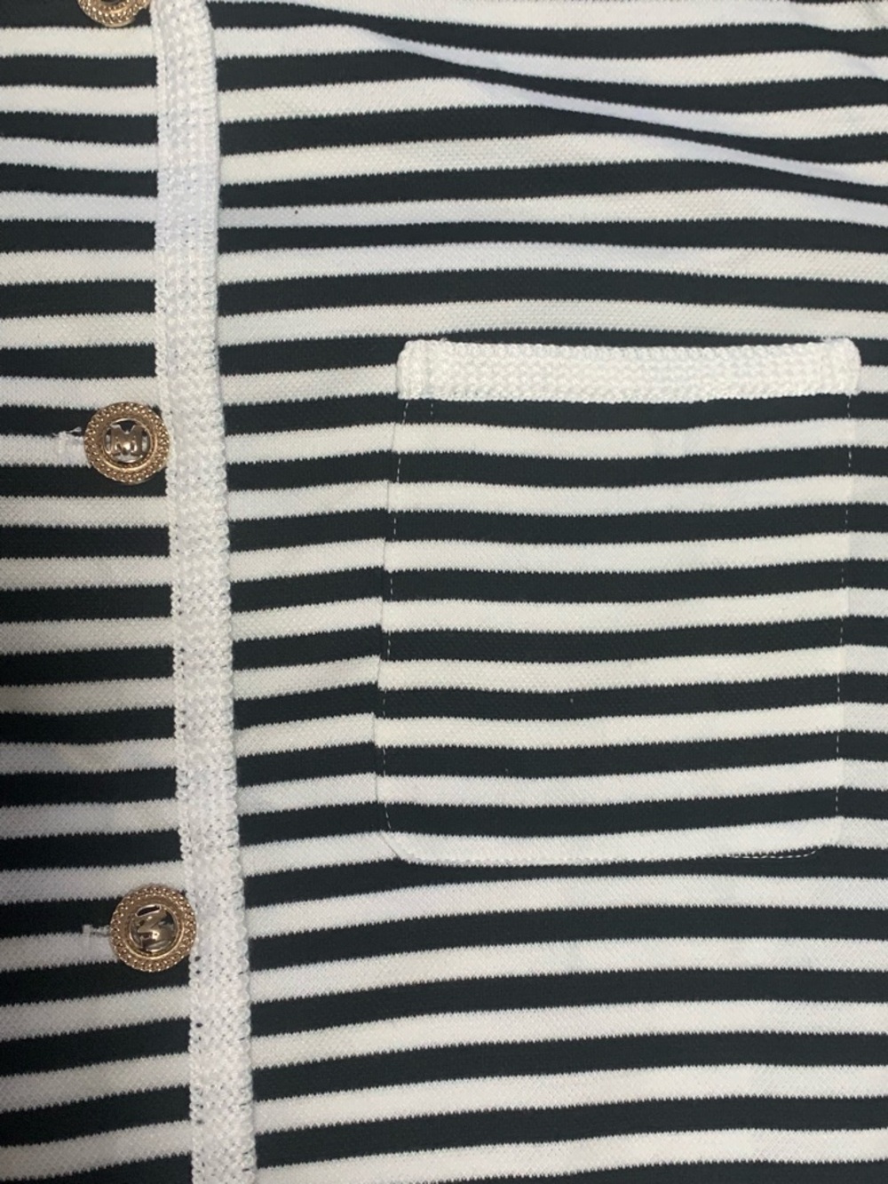 PrettyGarden Womens White Black Striped Button Knit Cardigan Jacket NEW Size XL - Picture 6 of 9